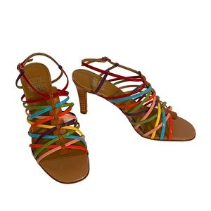 Mootsies Tootsies Lanza Rainbow Strappy Sandal Heels‎ Size 6.5
